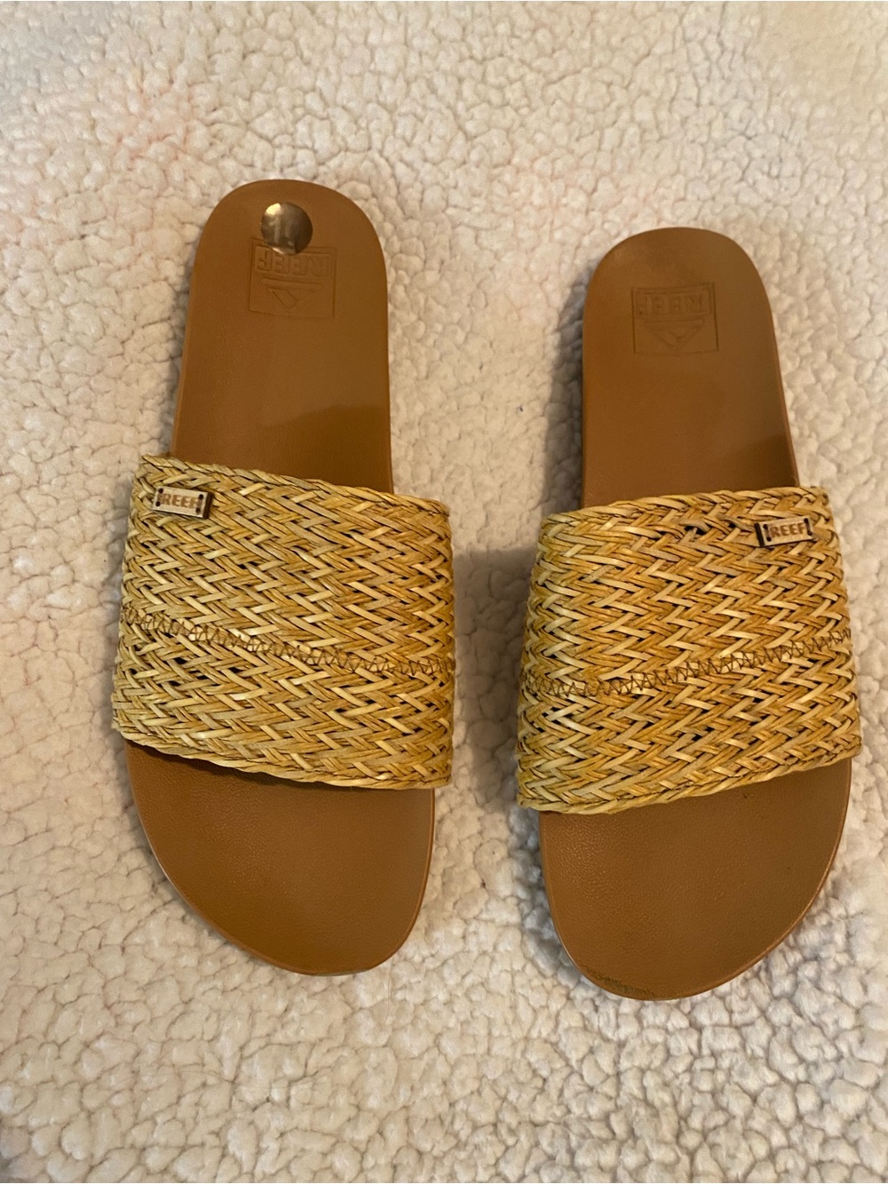 Reef Women’s Brown Tan Woven Slide Sandals